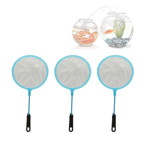 Mini Brine Shrimp Net, Fine Mesh Nylon, Plastic Handle for Aquarium Fish Tank Shrimp Hatchery, 10PCS