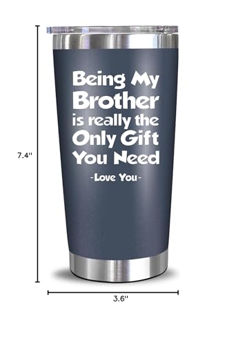 NewEleven Funny Fathers Day Gift For Brother - Birthday Gift For Big, Little Brother, Siblings, Brothers In Law - Funny Gag Gifts For Young Men, Teen Boys - 20 Oz Tumbler - color: Being brother navy