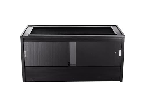 New Age Pet ECOFLEX Two Large Reptile Enclosures with Matching Stacker Combo Set in Black - color: Black, size: Large