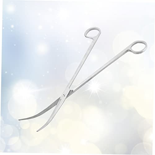 Gatuida 2pcs Aquarium Grass Scissors Curved Tip Plant Scissors Tongs for Aquatic Plant Care - color: Silverx2pcs, size: Mx2pcs