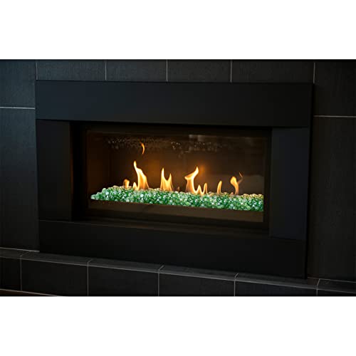 Stanbroil 10-Pound Fire Glass Beads - 1/2 inch Luster Fire Glass Drops for Fireplace Fire Pit | Gas Log Sets | Landscaping | Fish Tank, Emerald Green Luster - color: Emerald Green Luster