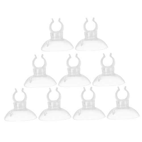 9pcs Suction Cup Clips for Aquarium Air Tubing Transparent Hose Holders Stable Support for Fish Tank Water Pipes Effortless Setup and Reliable Design - size: 3.30X3.30X2.2CM