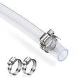DAVCO 1" ID - 5 ft Clear Vinyl Tubing with 2 Stainless Clamps, Low Pressure Flexible PVC Tube, Heavy Duty UV Chemical Resistant Lightweight Plastic Vinyl Hose, BPA Free and Non Toxic - size: 1"ID, style: 5 Feet