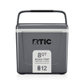 RTIC 8 QT Road Trip Personal Cooler, Small, Compact, Insulated, Portable Ice Chest Box for Food, Drink, Beverage, Beach, Camping, Picnic, Fishing, Boat, 12-Can Capacity - color: Dark Grey & Cool Grey