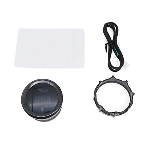GoolRC Fuel Gauge Kit, 52mm 12V Universal 240-33 Ohms Fuel Level Gauge Meter Digital Display Car Fuel Level Gauge Blue Led/Red Led Fuel Tank Meter for Ships Car Truck Vehicle Automotive