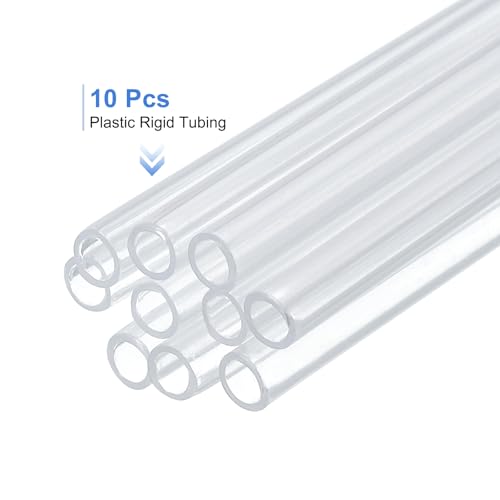uxcell 10 Pcs Clear Plastic Rigid Tubing 3mm ID x 4mm OD, 0.5 Meters Length Round Polycarbonate Tubing for Aquarium Water Pipe, Water Cooling System, Plumbing - size: 3mm x 4mm
