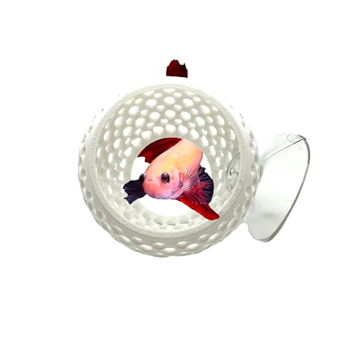 CTWPets Betta Bulb Hide | Betta Rest Fish Tank Ornament | Aquarium Cave with Suction Cup for Small Fish Tank, Betta Habitat, Shrimp Hideout, Aquatic Decor (Pure White) - color: Pure White