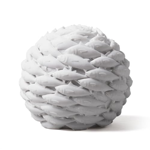 HAUCOZE Modern Sculpture Home Decor Fish Figurine Statue Abstract Art Table Centerpiece Gift for Living Room Polyresin 13.0 Inch