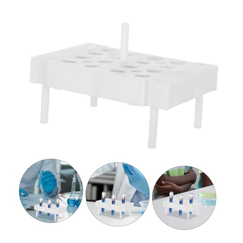 IMIKEYA Plastic Test Tube Rack Holder Stand for Lab Vials Chemistry Laboratory Supplies Detachable 15-Piece Set