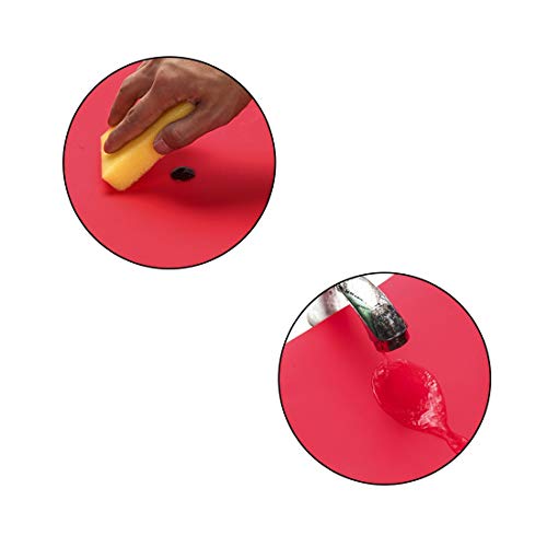 23.6'' by 15.7''Flexible Silicone Placemat Non Slip Waterproof Heat Resistant Dinner Table Red 1 PCS - color: Red-1 Pcs