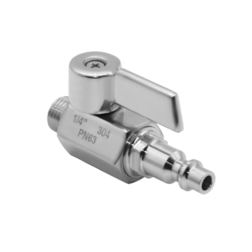 Beduan Air Quick Conect Plug Hose Fittings Ball Valve, Stainless Steel 1/4 Inch NPT Male Air Coupler Plug Compressor Shut Off Vavle