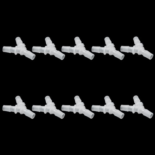 Hitefu 1/2" Plastic Hose Barb Fitting Equal Barbed 3 Way Y Shaped Hose Tubing Joint Splicer Mender Adapter Union for Oxygen Tubing Pipe Household Fuel Water Liquid Air (Pack of 10) - size: 1/2 Inch