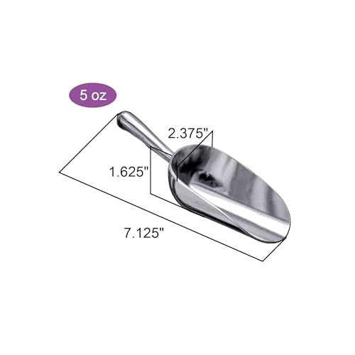 Amazing Abby - Elsa - 5-Ounce Aluminum Ice Scoops (Set of 2), Cast Aluminum Utility Scoops, Food-Grade, Good for Home and Commercial Use, NOT Dishwasher-Safe, Hand-Wash Recommended