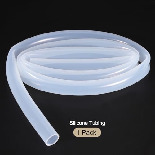 3.3ft 1/2" ID x 5/8" OD Silicone Tubing Clear 12.7mm x 15.9mm Industrial Plastic Tubing Pure Silicone Hoses for Pump Siphoning Draining Irrigation Brewing - color: Clear, size: 1/2" x 5/8"