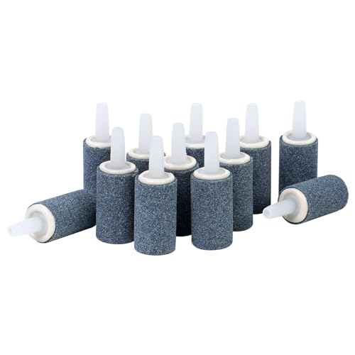 AQUANEAT Aquarium Air Stones 1 inch 12 Pack, Bubble Stone, Aerator Bubble Diffuser, Air Pump Accessories for Aquariums, Fish Tanks, and Hydroponics - size: 1 inch