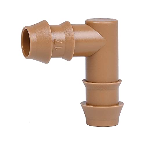 20-Pack Drip Irrigation Barbed Elbow Fittings, Fits 1/2”, 17mm .600” ID Drip Tubing - color: 20P-ELBOW