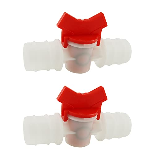 DGZZI Barbed Ball Valve 2PCS 1-Inch ID in-Line Ball Valve Shut-Off Switch with Hose Barb with Hose Barb for Drip Irrigation and Aquariums White - size: 1 Inch