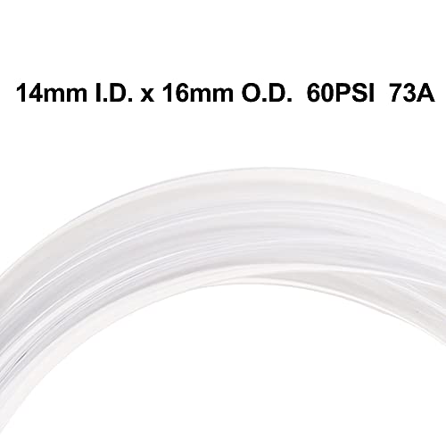 QuQuyi PVC Vinyl Tubing Lightweight Grade Clear Plastic Tube, 14mm ID X 16mm OD PVC Tube Flexible Plastic Hose Line Pipe Oil Resistant Multipurpose Vinyl Hose, BPA Free，3.3FT - size: 14x16mm, style: 3.3 Feet