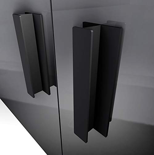 HRX Self-Adhesive Edge Fingerpull Door Handle - Easy to Install Screwless Peel and Stick on Glass, Wood, Metal, Plastic - Sliding Doors Knob for Kitchen Fronts, Drawers & Dressers Panels - 2 Pack