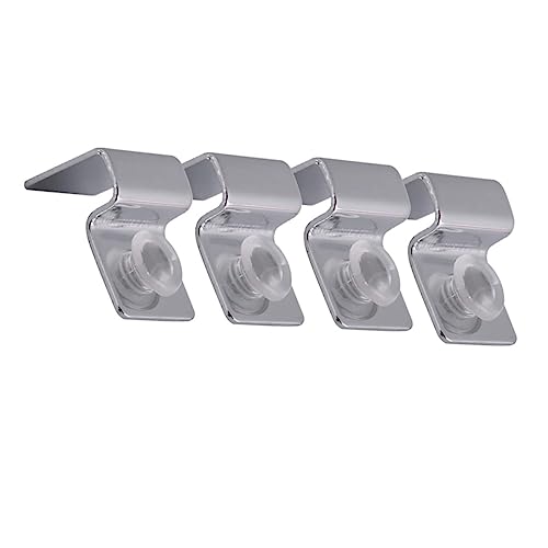 Ipetboom 2sets 6mm Aquarium Clips for Glass Cover Fish Tank Acrylic Clips Tank Lid Support Holders 4pcs*2 - color: Silverx2pcs, size: Size 1x2pcs