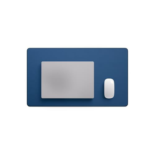 Jotsome Leather Desk Pad Mat, Non-Slip Desk Blotter Pad - Desk Protector for Office, Home, Laptop, and Desktop - color: Midnight Blue, size: 24" x 14"
