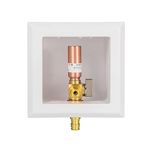 EFIELD Universal Ice Maker Box,1/2-Inch Pex-A Expansion Inlet Connection with Installed 1/4-Turn Ball Valve(Expansion Pex-A with Copper Arrestor),(IM019) - size: with Copper Arrestor, style: Pex Expansion