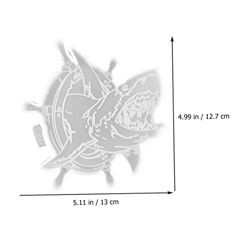 VILLCASE Shark Design Epoxy Resin Molding Cup Mat Silicone Mold for DIY Projects