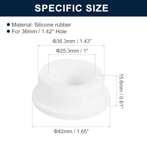 uxcell 4Pcs White Plug Holes, Waterproof Rubber Button Plug for 36mm / 1.42" Hole - size: 36mm