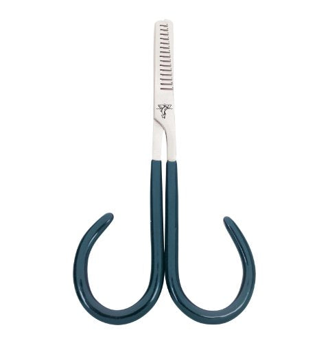 Dr. Slick Thinning Scissor, 4", Adjustable Open Loops, Green PVC Handles, Straight