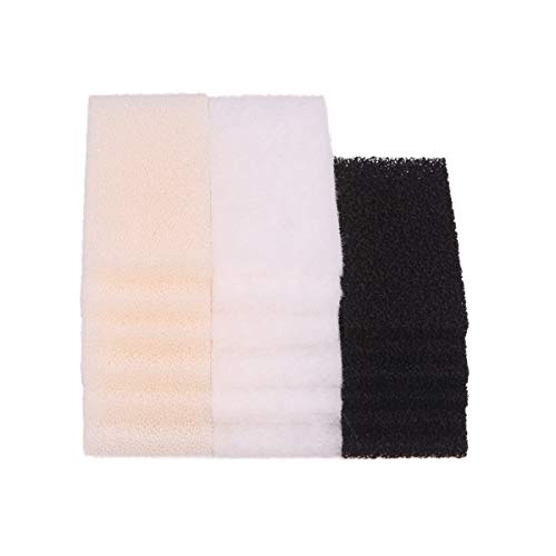 Compatible Foam Filter Pads for Fluval U2 (6X Foam Pads, 6X Carbon Filter, 6X Polyester Filter Pads) - size: 6x Foam, 6x Carbon, 6x polyester pads