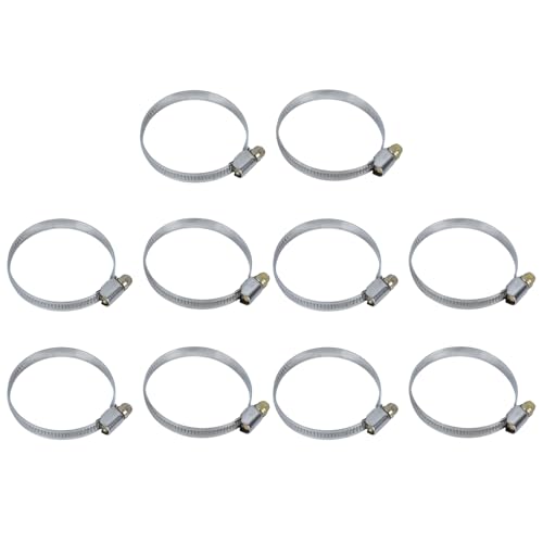 10Pcs Narrow Band 9mm Steel Adjustable Hose Clamp Hoop 40-60mm HC40-60/9 (40-60mm) - size: 40-60mm