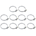 10Pcs Narrow Band 9mm Steel Adjustable Hose Clamp Hoop 40-60mm HC40-60/9 (40-60mm) - size: 40-60mm