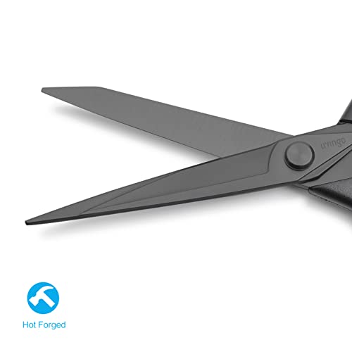 LIVINGO 2 Pack Sewing Fabric Scissors: Titanium Coated Forged Sharp Heavy Duty Shears All Purpose for Tailor Dressmaking Crafting Cutting Clothes Leather, 8.5" & 9.5", Black - color: Black