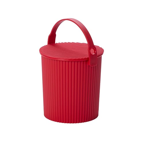 Hachiman Micro Bucket - 0.18 Gallon Heavy Duty Bucket with Lid and Handle - Hands-Free Filling - Easy to Stack and Store - Indoor Outdoor Use - 4.9" x 4.6" - Red - color: Red, size: Micro