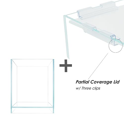 Nano Tall Rimless Aquarium Low Iron Frameless Fish Tank, Extra Clear with Floating Air Style, for Aquariums or Terrariums - size: 2.3 GAL 7.9x7.9x9.8 in