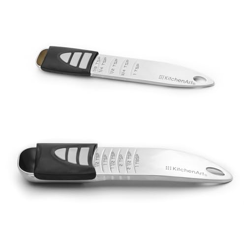 KitchenArt Stainless Steel Pro Sliding Adjust-A-Tablespoon and Teaspoon, Adjustable Measuring Spoon Set - size: Tablespoon and Teaspoon