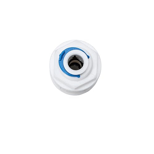 1/4" RO Water Tube Bulkhead Connector Push Quick Connect for RO Water Reverse Osmosis System (Pack of 12) (white) - color: White