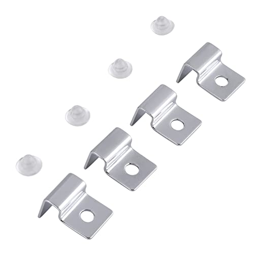 YOUTHINK 4PCS Aquarium Cover Clips, Adjustable Glass Lid Support Holders with Silicone Cushion, Stainless Steel Material, Fit 6/8/10/12mm Thickness Fish Tank Glass (8mm) - color: #-02