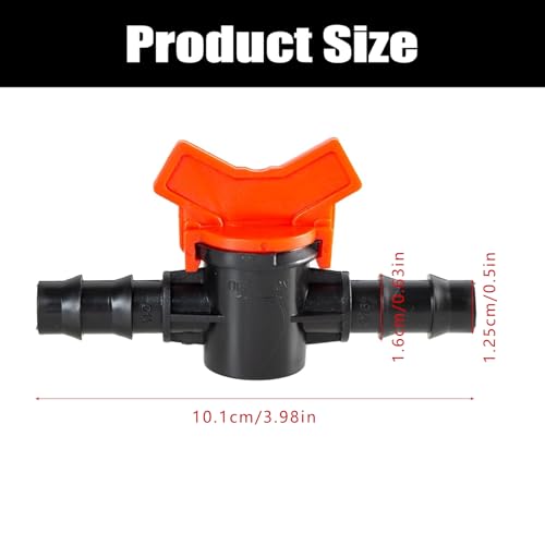 6 PCS Barbed Ball Valve 1/2 Inch ID In Line Barbed Ball Valve Shut Off Switch for Drip Irrigation and Aquariums with Hose Barb to Control Water Flow