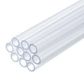 uxcell 10 Pcs Clear Plastic Rigid Tubing 4mm ID x 6mm OD, 0.5 Meters Length Round Polycarbonate Tubing for Aquarium Water Pipe, Water Cooling System, Plumbing - size: 4mm x 6mm