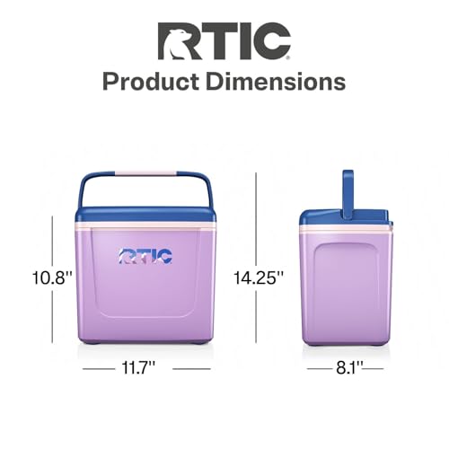 RTIC 8 QT Road Trip Personal Cooler, Small, Compact, Insulated, Portable Ice Chest Box for Food, Drink, Beverage, Beach, Camping, Picnic, Fishing, Boat, 12-Can Capacity - color: Snowy Peak