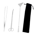 Kisangel 1set Stainless Steel Aquarium Tool for Aquascaping Cleaning Supplies Tweezers Scissors Spatula and Storage Bag for Fish Tank Plant Maintenance