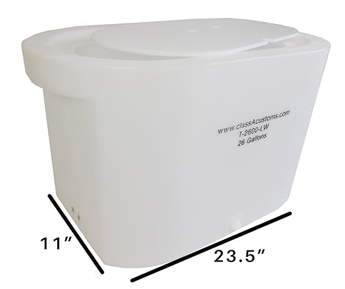 Marine T-2600-LW 26 Gallon Livewell/Baitwell for Live Fishing Bait, and Keeping Caught Fish Alive. Use on Fishing Boat, Pontoon Boat, Piers, and Fishing Docks, and for Shore Fishing.