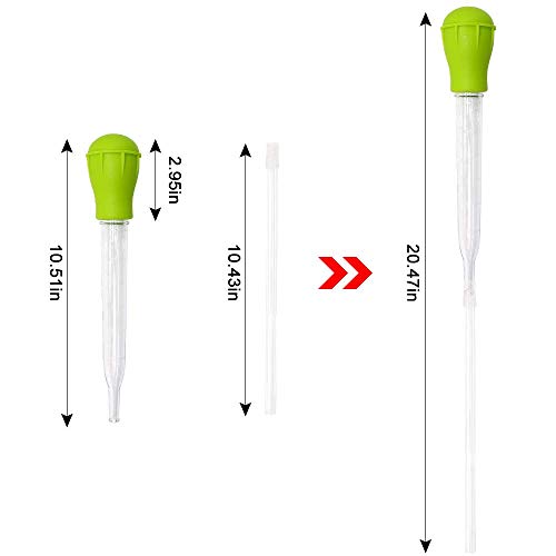 SLSON Aquarium Coral Feeder Waste Cleaner for Fish Tank Maintenance Long Pipette Suction Dropper Tool Acrylic Water Transfer Waste Remover Fish Feeder (20.4 inches)