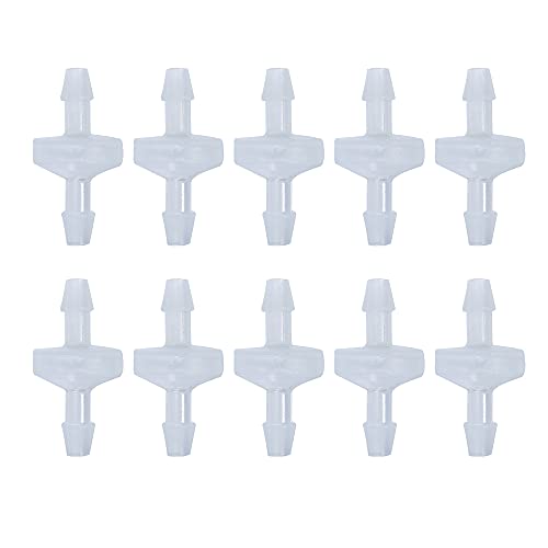 10 Pack 1/4 inch Plastic Check Valve, One Way Barb Hose Inline Non Return For Fuel, Oil, Water, Air (1/4 inch) - size: 1/4 inch
