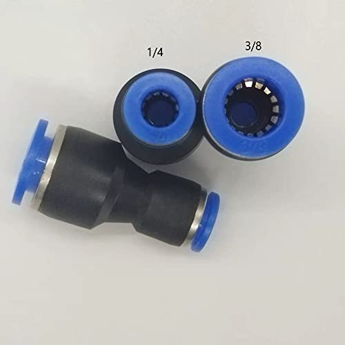 zjxed 1/4" OD x 3/8" OD Pneumatic quick Connector Push to Connect fittings Straight reducer Union/Coupler (Pack of 10) - size: 1/4 inch-3/8 inch