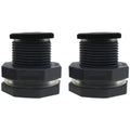 2PCS 3/4 Inch Water Tank Connector Grey PVC Female Threaded Thru-Bulk Pipe Fittings with Plug and Gasket for Rain Barrels and Aquariums