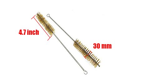 Tube Brush Brass Wire 30mm Bottle 12.6inch Long-Handle Bristle Cleaning 6Pcs - size: 30mm
