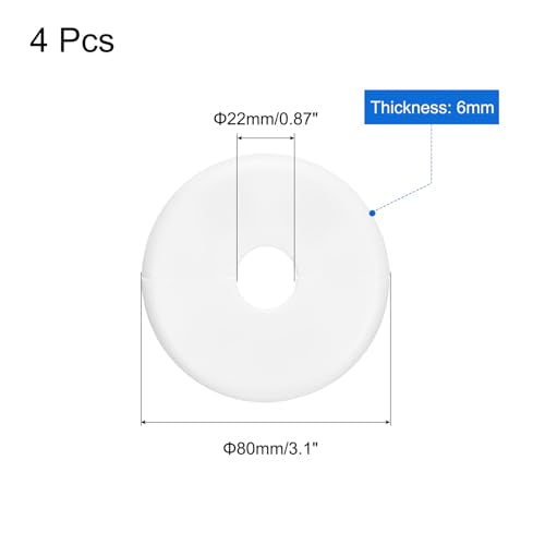 uxcell 4pcs Wall Split Flange 80mm / 3.1" OD Escutcheon Plate ABS Round Self-Adhesive Plumbing Cover Plates for 22mm / 0.9" Dia Water Pipe Faucet Decoration Accessories, White - color: White, size: 22mm