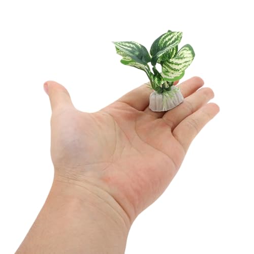 4pcs Green Silk Aquarium Plants, Realistic Artificial Plants for Betta Fish Tank, 7cm x 3.2cm 2.2cm, Plastic, Spiky, Natural/Realistic, Aquarium Plant